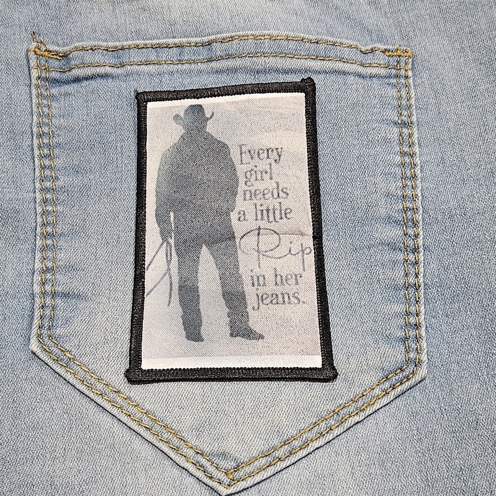 Light Blue Denim Jeans with Graphic Patch